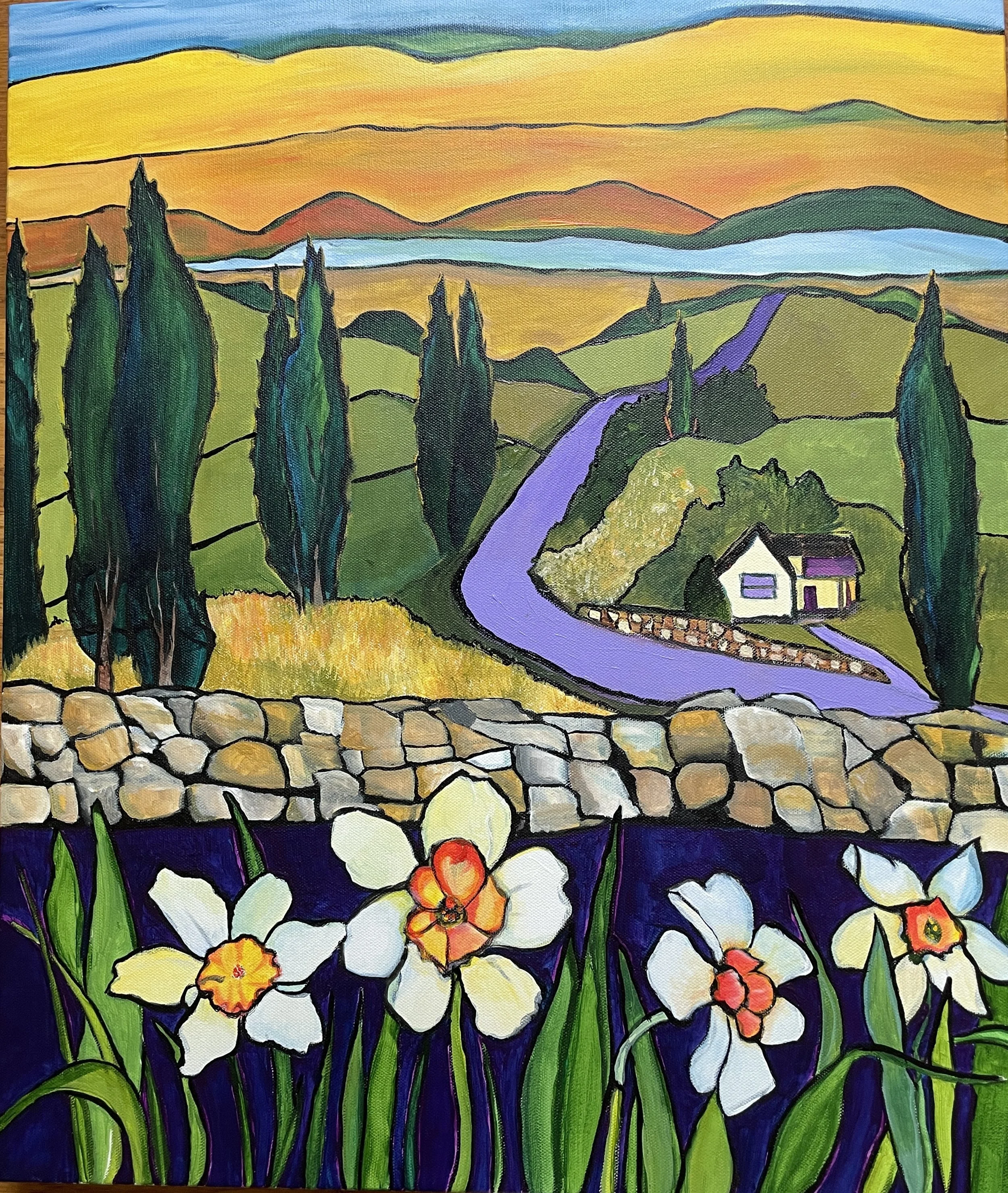 Yellow Mountains-(20"x24") acrylic on canvas; March 2023; Available $300 plus shipping