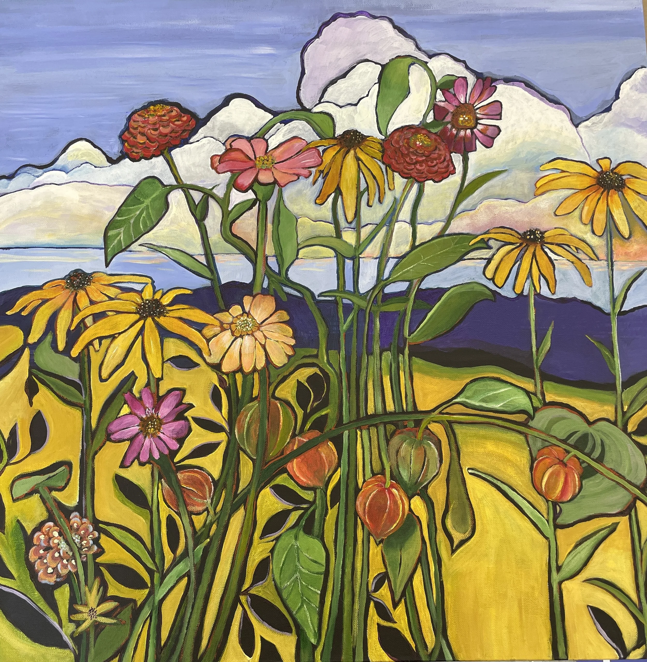 Sold-Volunteers (reworked April 23) 24"x24" acrylic on canvas