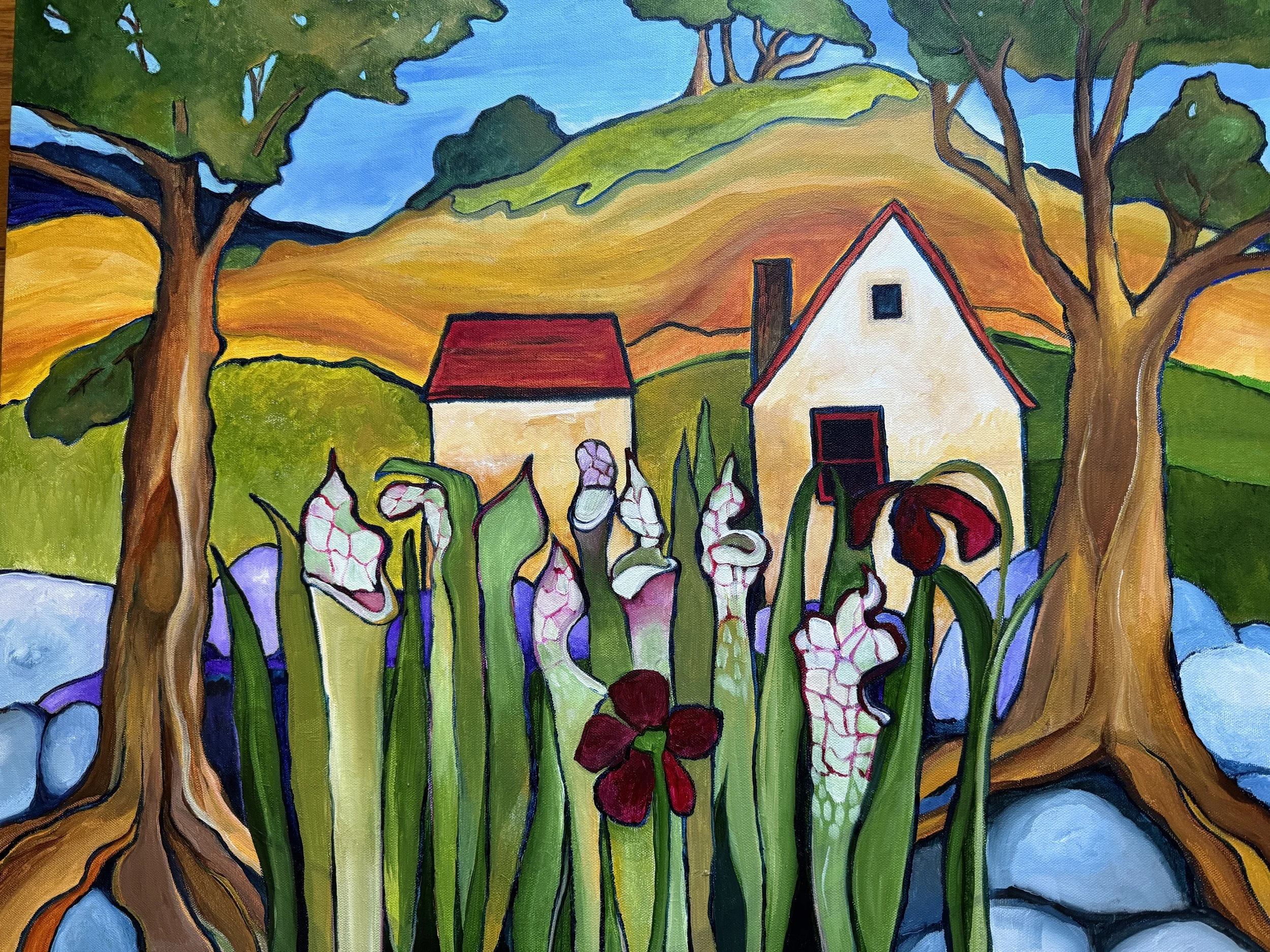 Home Place- 24”x30”; acrylic on canvas; Jan 2024; (Available for $400 plus postage)