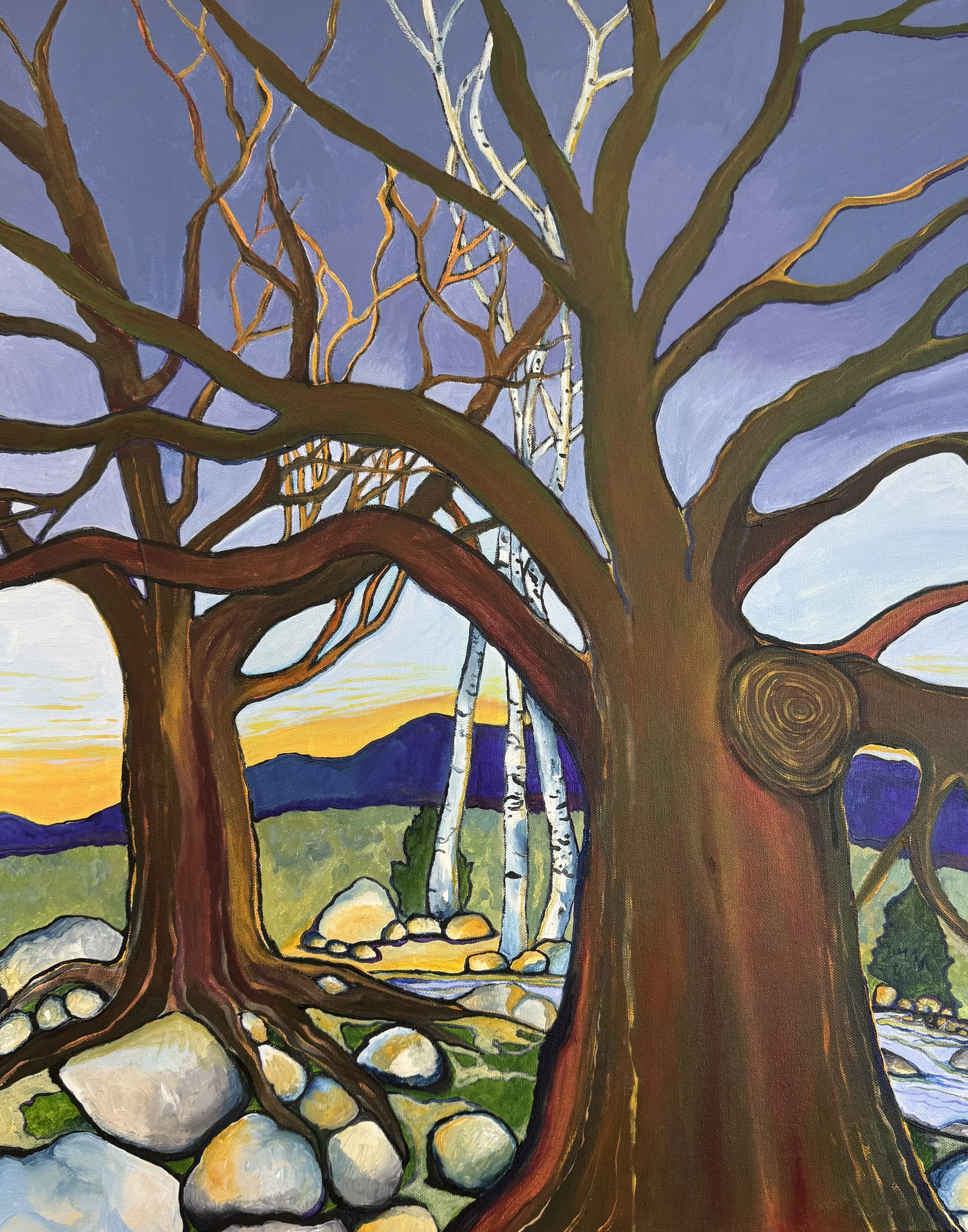 Mossy Grey Sky- Dec 2024- 30x24" $400. plus shipping