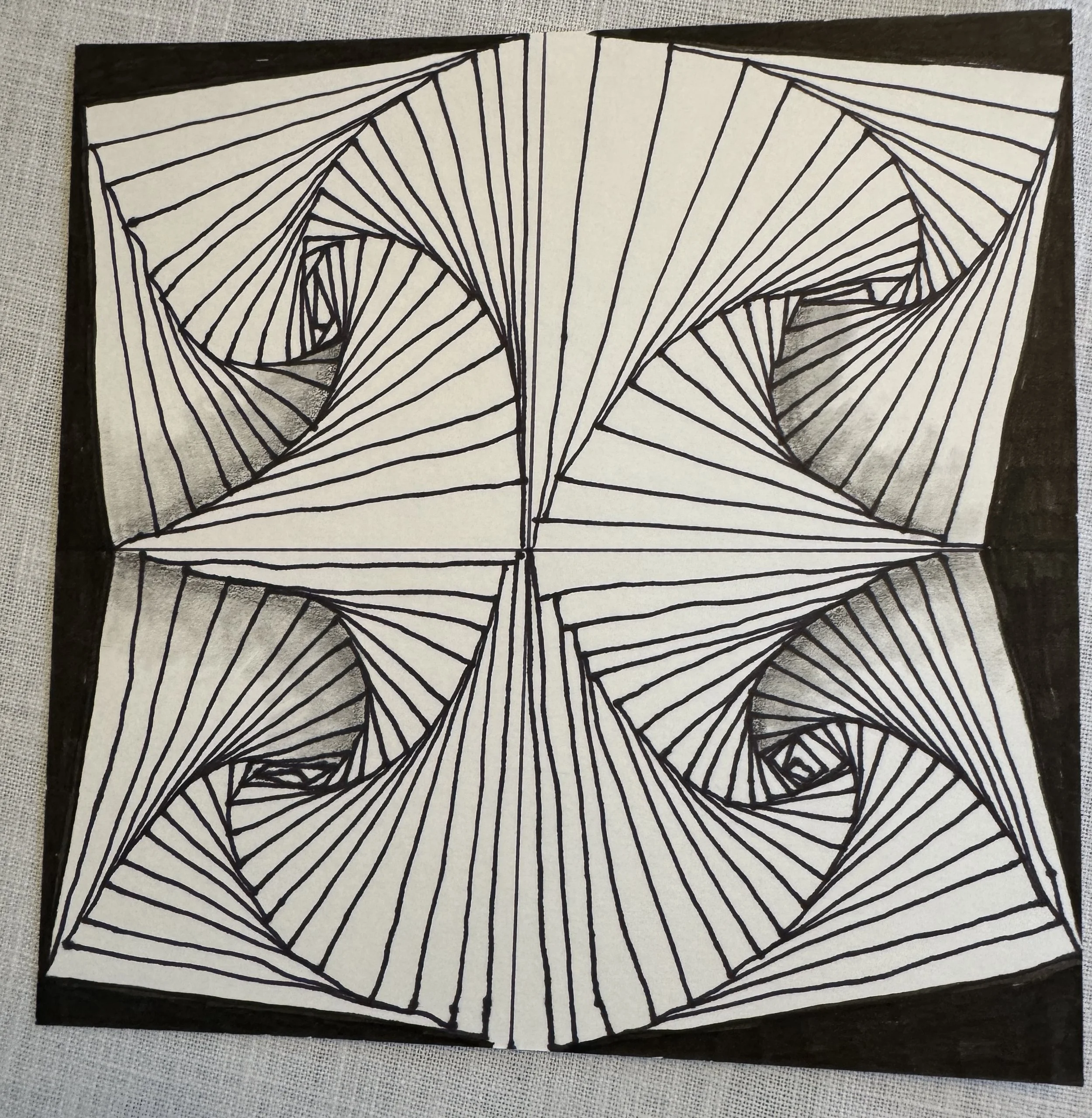 Patterns with Boxes- 6"x6" pen and ink; $100 plus shipping