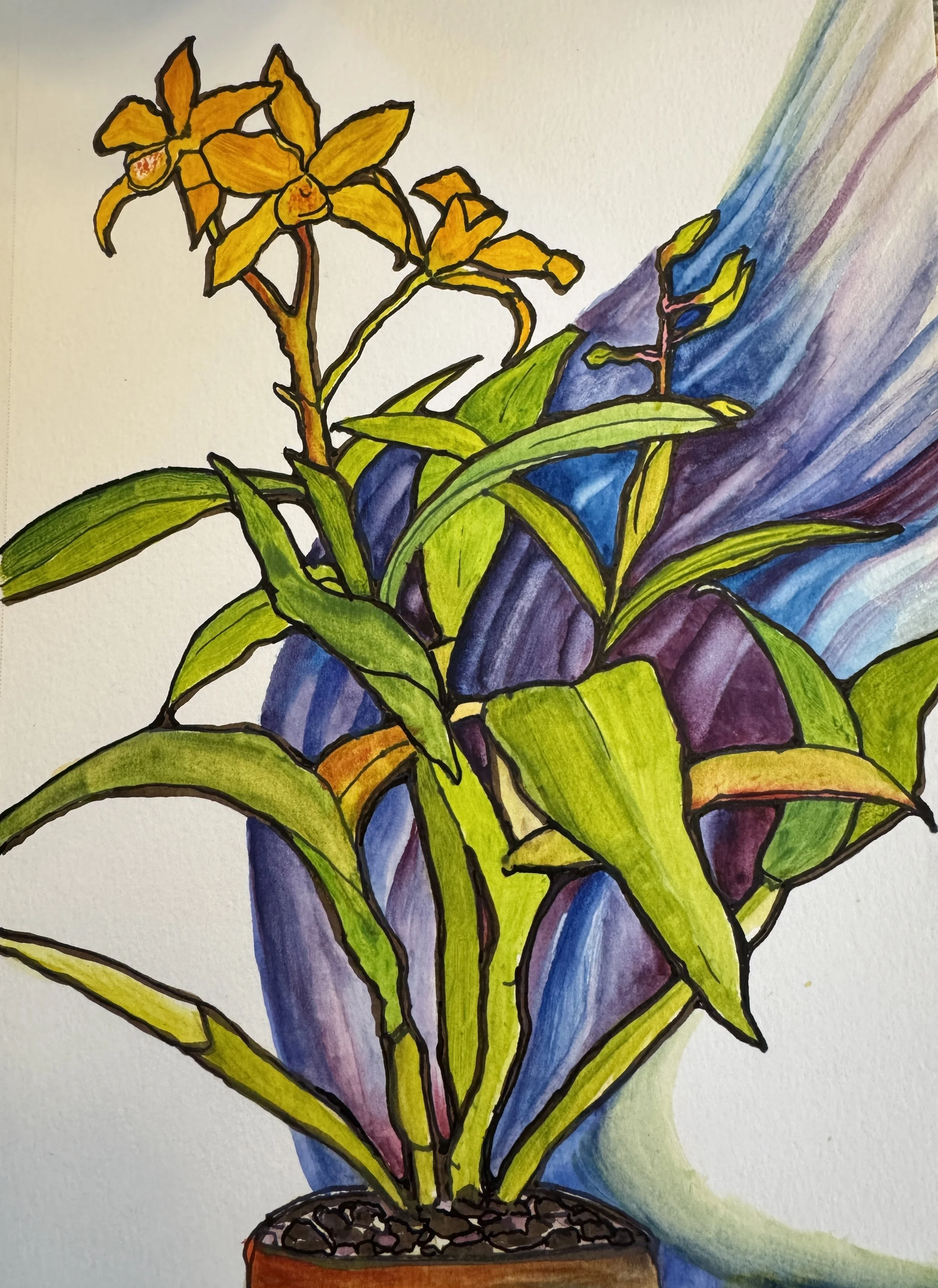 Drifting Into Spring 8"x10" watercolor and ink; $200 plus shipping