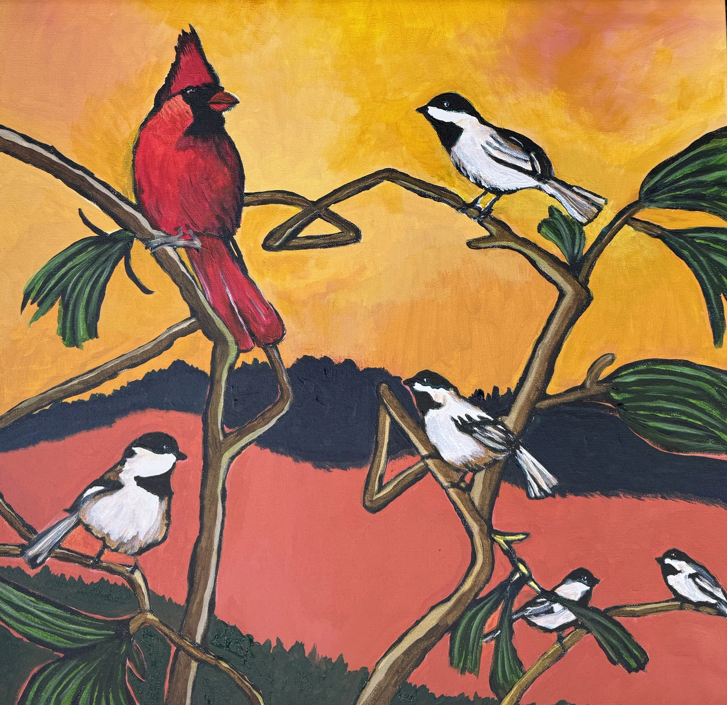 Peaceful Birds- (20"x20") acrylic on canvas; Jan. 2026 (Sold)