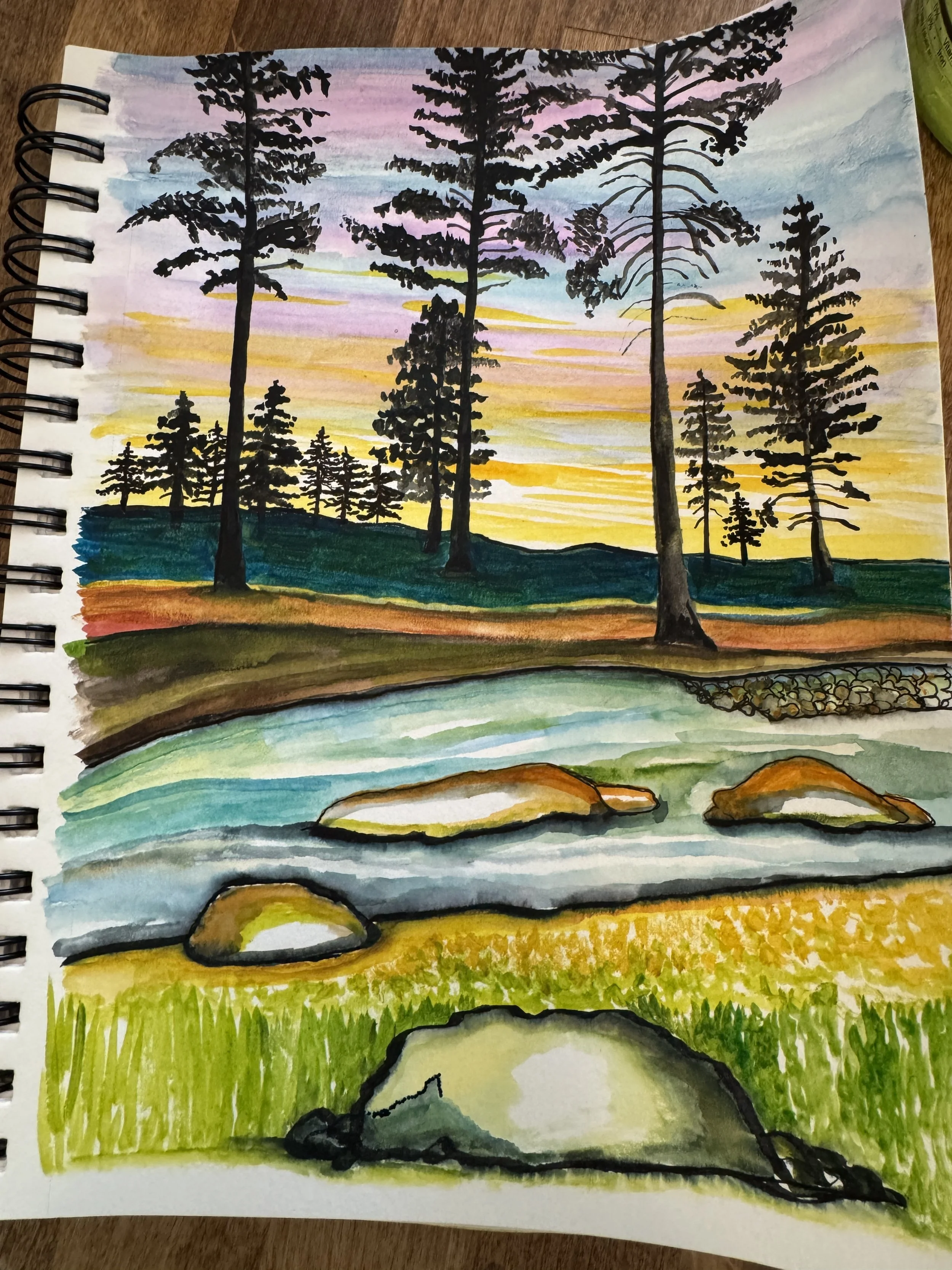 Thinking About Quincy- Watercolor and Ink; (7x10") Sept. 2025 (Available)