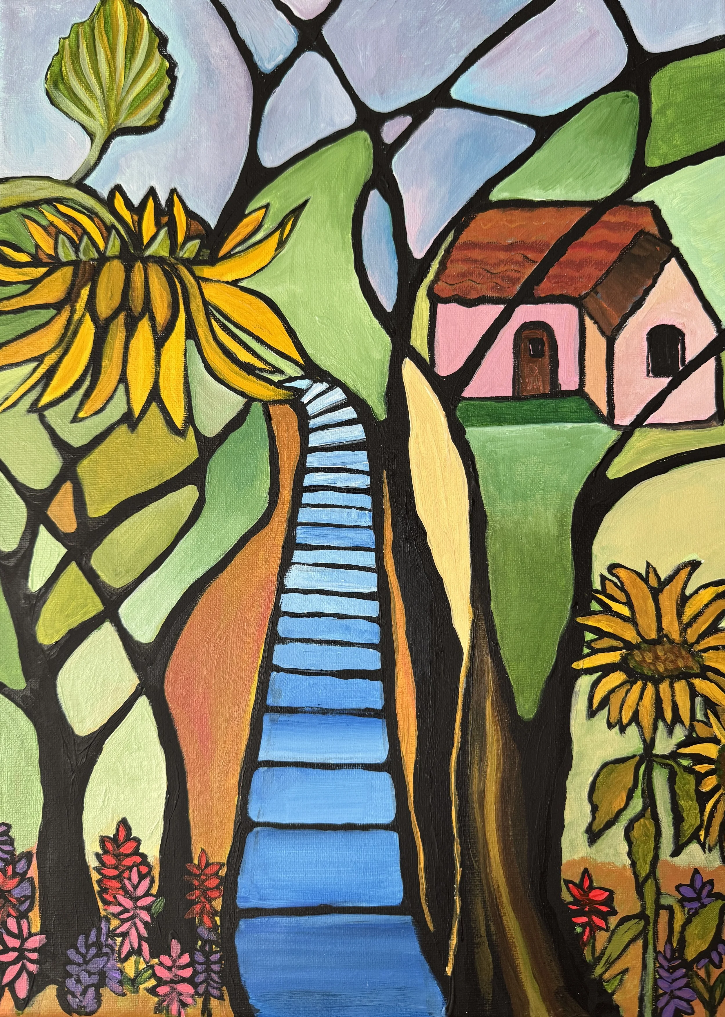 Blue Path to Spring- 16"x12"; Feb. 2026 -Available