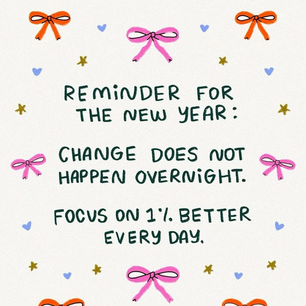 Change does not happen overnight. Focus on 1 % better every day 💝💞💕