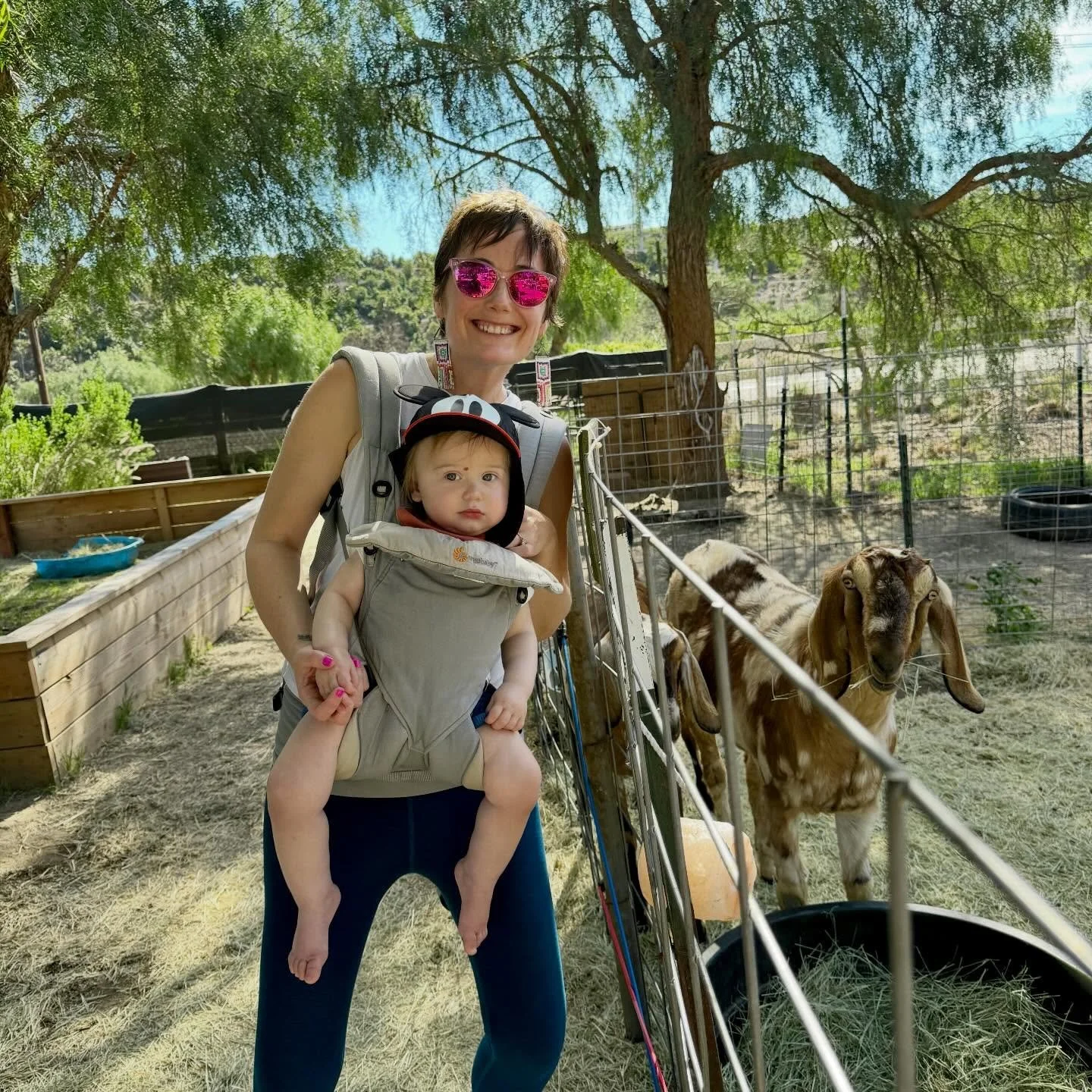 Fun morning @presleymayfarms meeting the animals. Thanks for having us!! 🐐🐴🐓