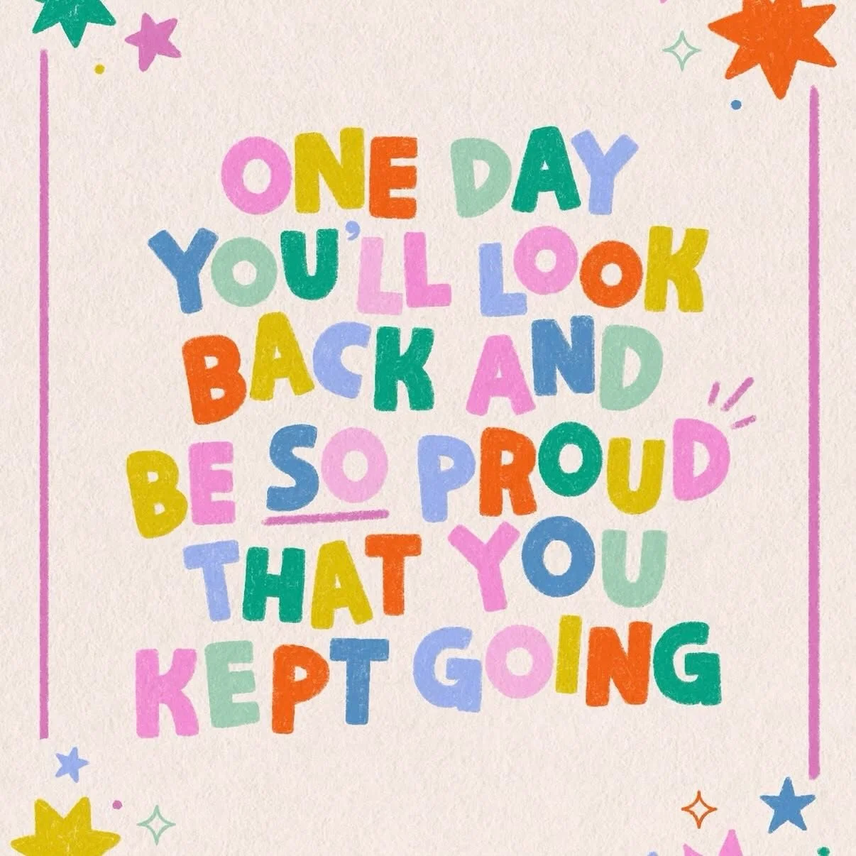 One day you&rsquo;ll look back and be so proud that you kept going 💕🦩🤩
.
.
.
@happyzodesigns