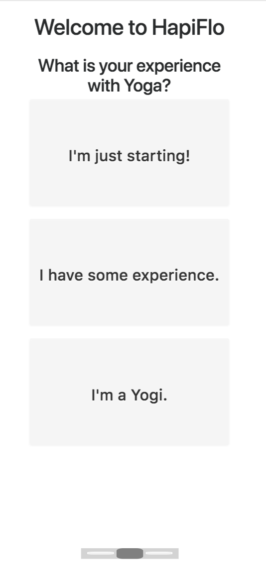 Experience Evaluation Page