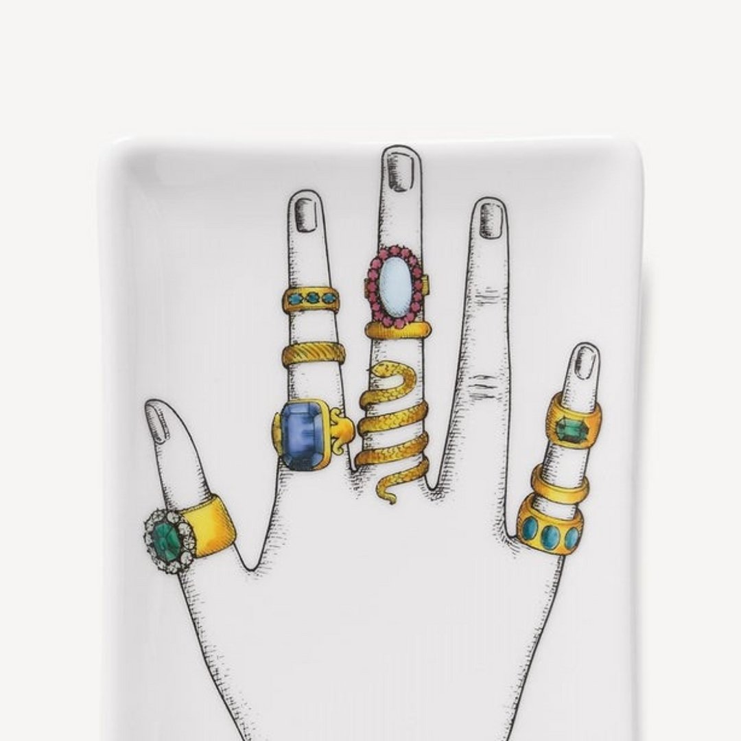 Mano con Anelli or Hand with Rings designed by Piero Fornasetti, is a beautiful celebration of the brand's rich visual history, it is expertly crafted from porcelain and painted by hand. 

#fornasetti #iconicdesigns #madeinitaly #fornasettiaustralia 