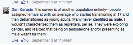 Dan Karasic, detransition, trans