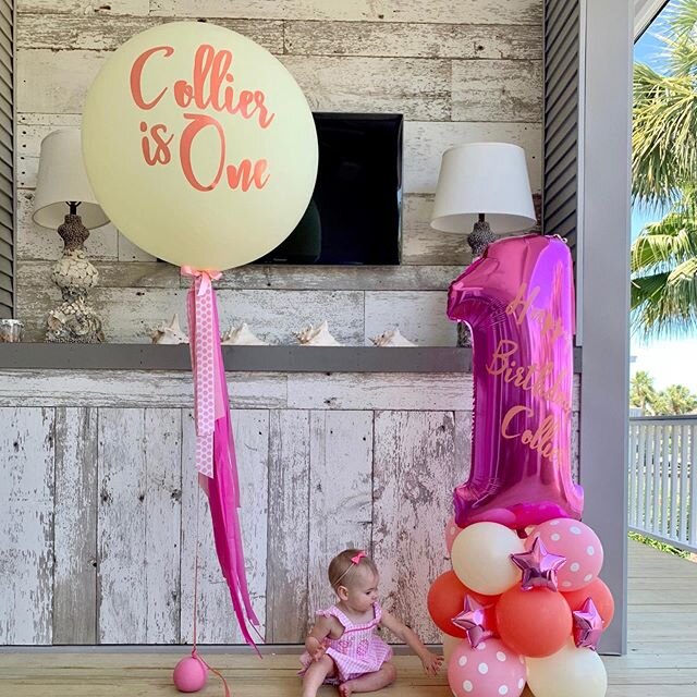 Because turning 1 is a really big deal. Creating these balloons was such an honor. I had the pleasure of doing the baby shower decor when little doll was still a bun in the oven. Happy Birthday baby Collier! ⁠⠀
⁠.⁠⠀
Swipe to see all the details. To o