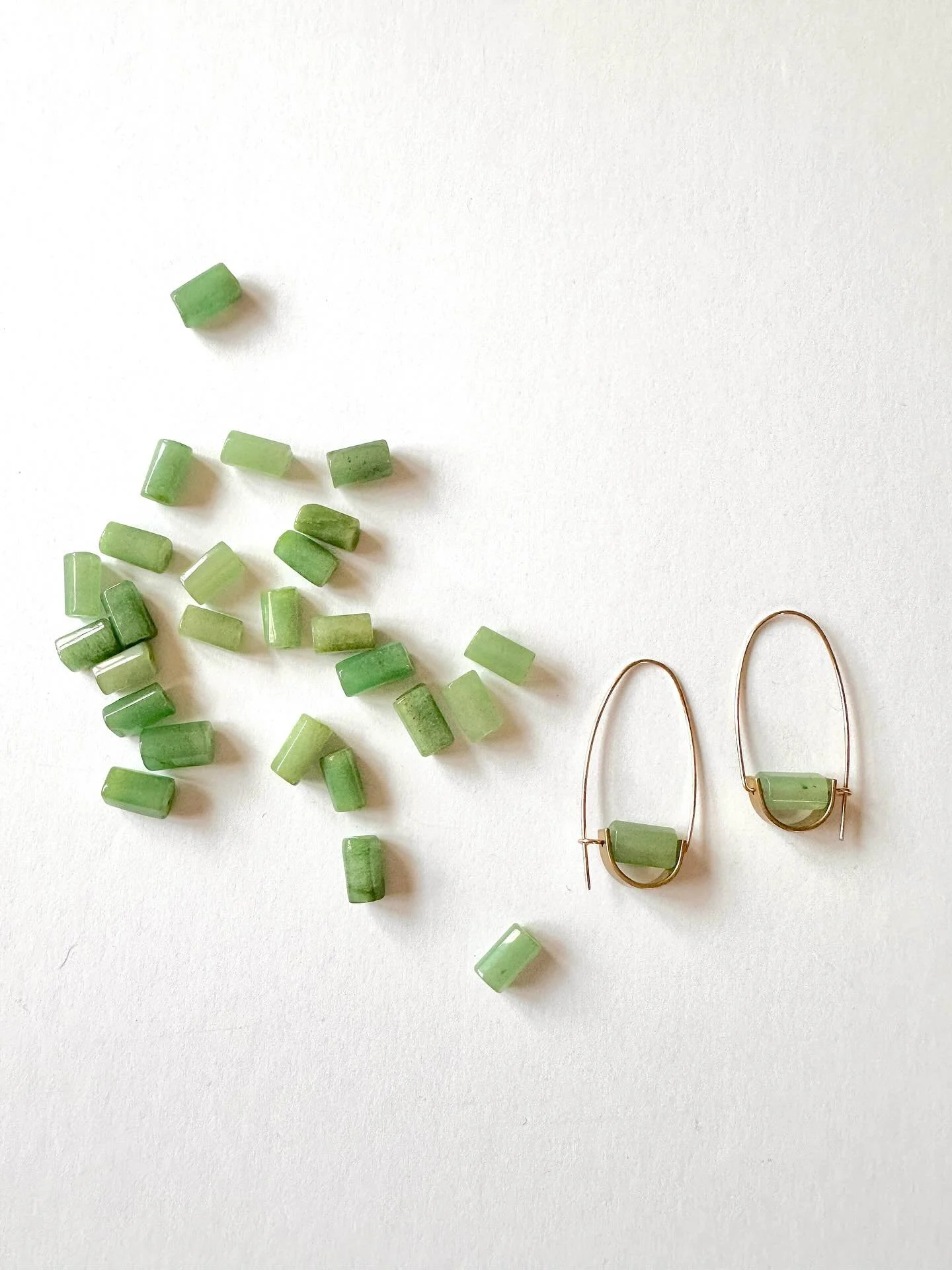 Some designs just stick&mdash;and these are one of them. I first created this style using brass findings I sourced from Turkey, and paired them with gemstones that carry meaning as well as beauty. Green aventurine is said to bring luck and fresh ener