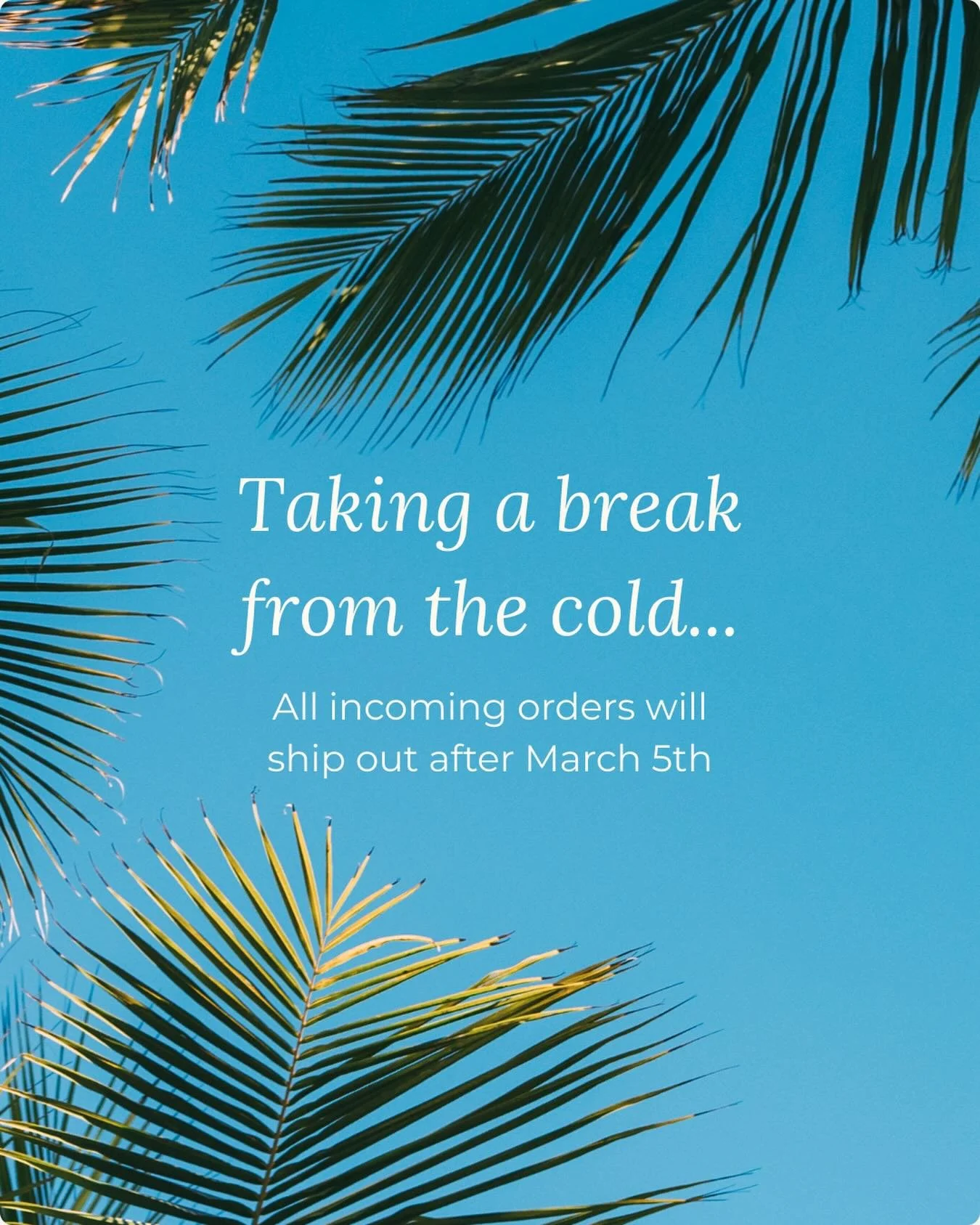 Please be patient as I am most likely swimming, drinking ice coffee and not thinking about responding to emails or anything else. Xo Molly