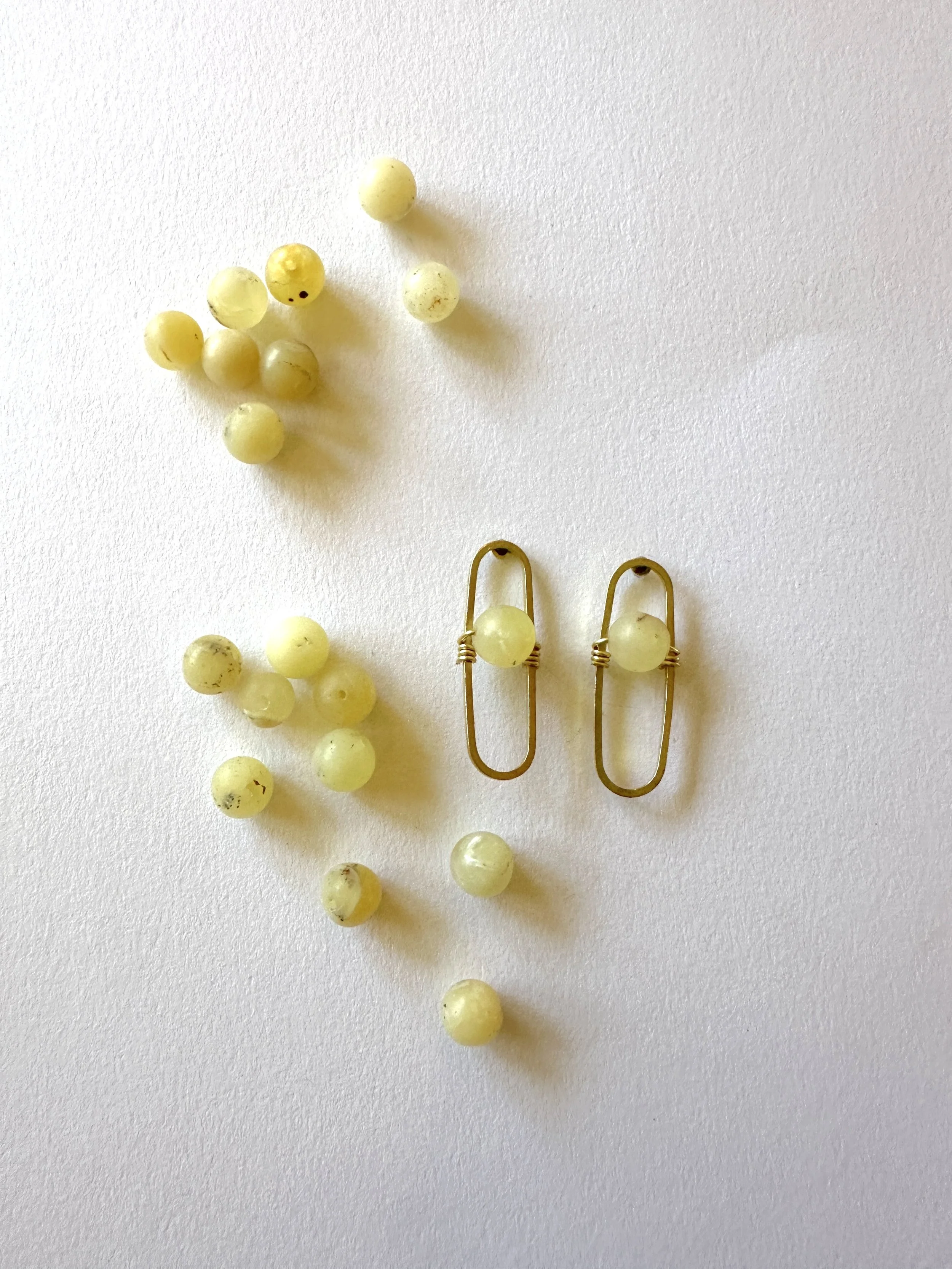 Frankie Earrings - Green Calcite
