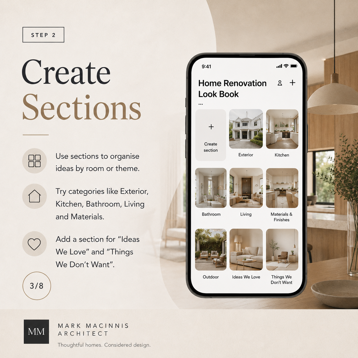 Creating sections