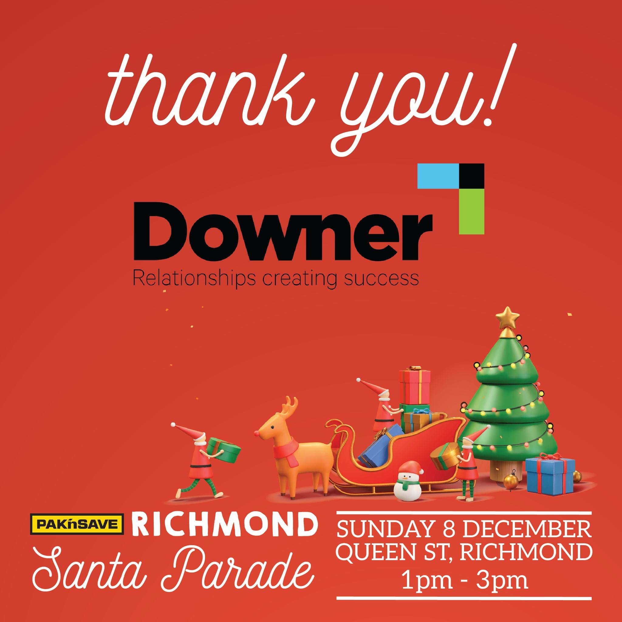 This week we are sharing the love for all of our amazing sponsors.

Today's shout out goes to Downer NZ They generously provide us with their time and expertise and we literally could not hold the parade without them! Thank you Downer we really appre