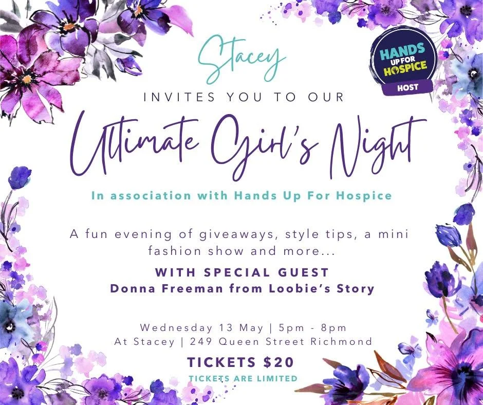 Show some support for this amazing event! Get your tickets today! 

stacey.clothing
Stacey
nelsontasmanhospice
Nelson Tasman Hospice