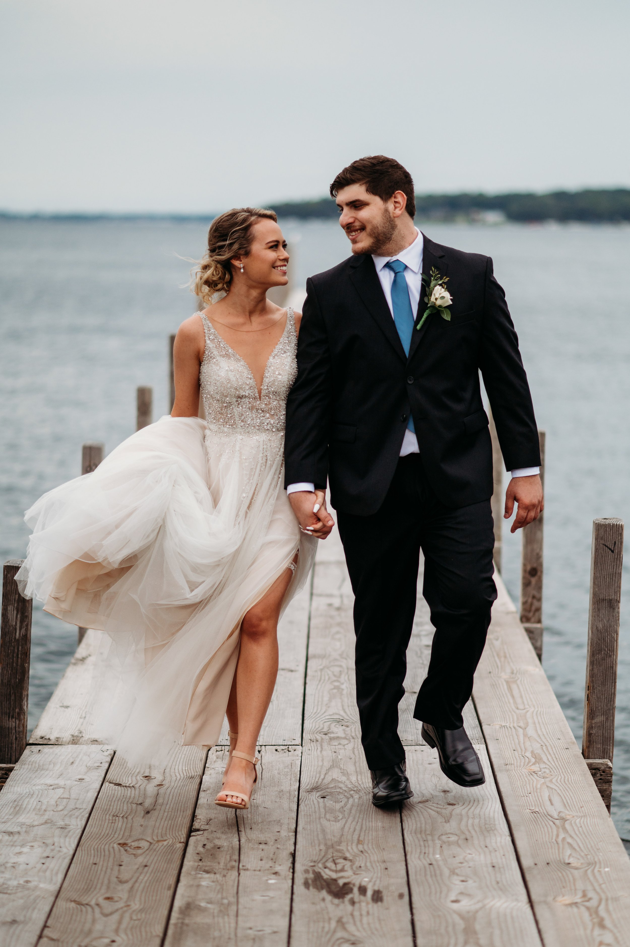  Mark and Lauren, West lake Okoboji Wedding Photography. The Dock at Arnolds Park in August. 