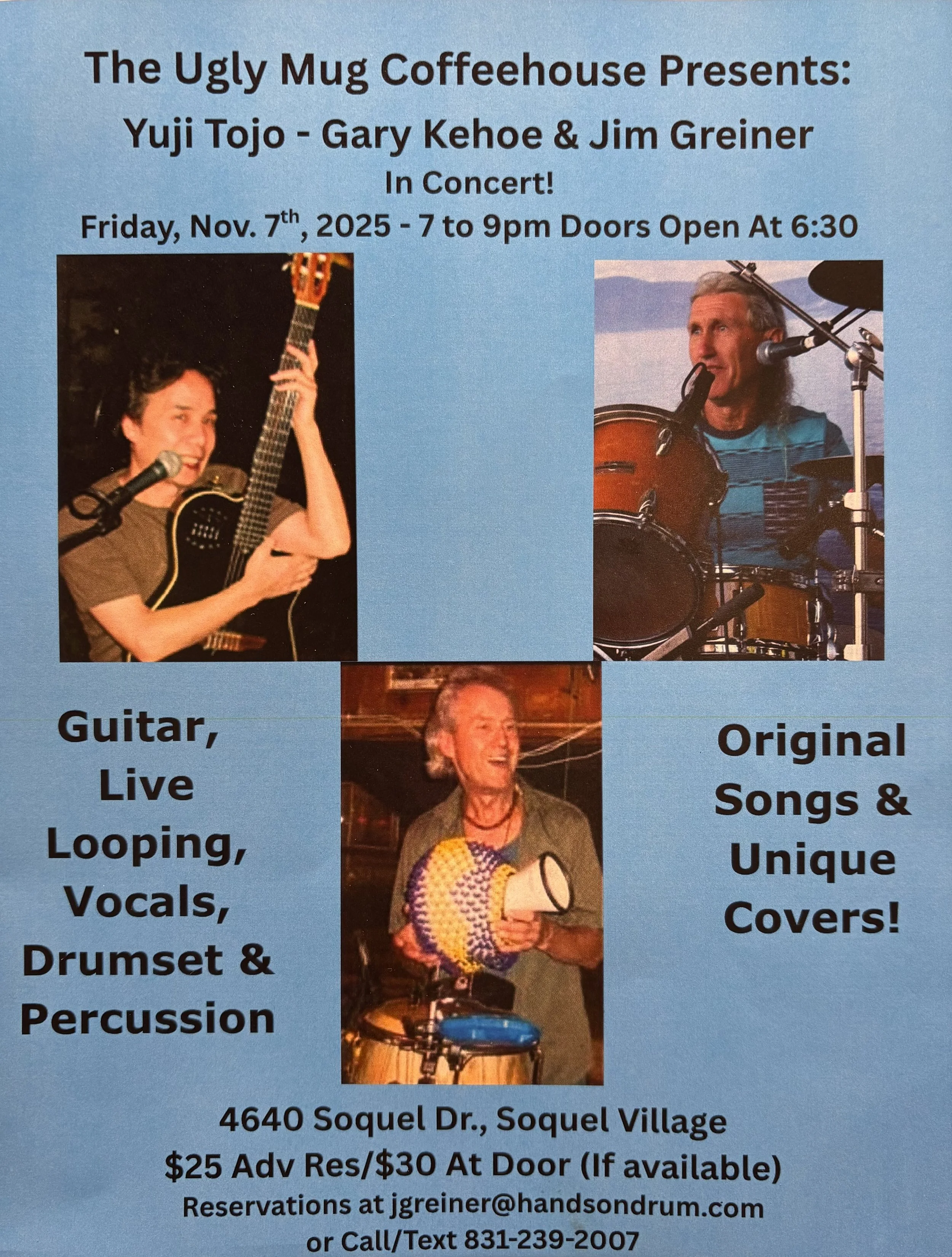 Tojo, Kehoe & Greiner · Fri 11/7, 7pm, $25/30