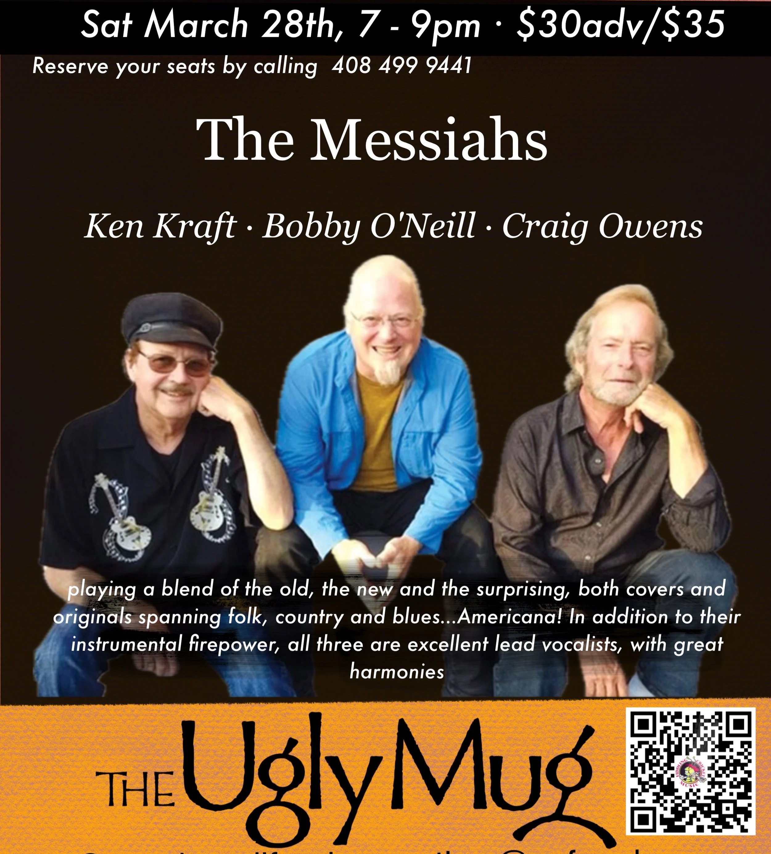 The Messiahs · Sat 3/28, 7-9p, $30adv