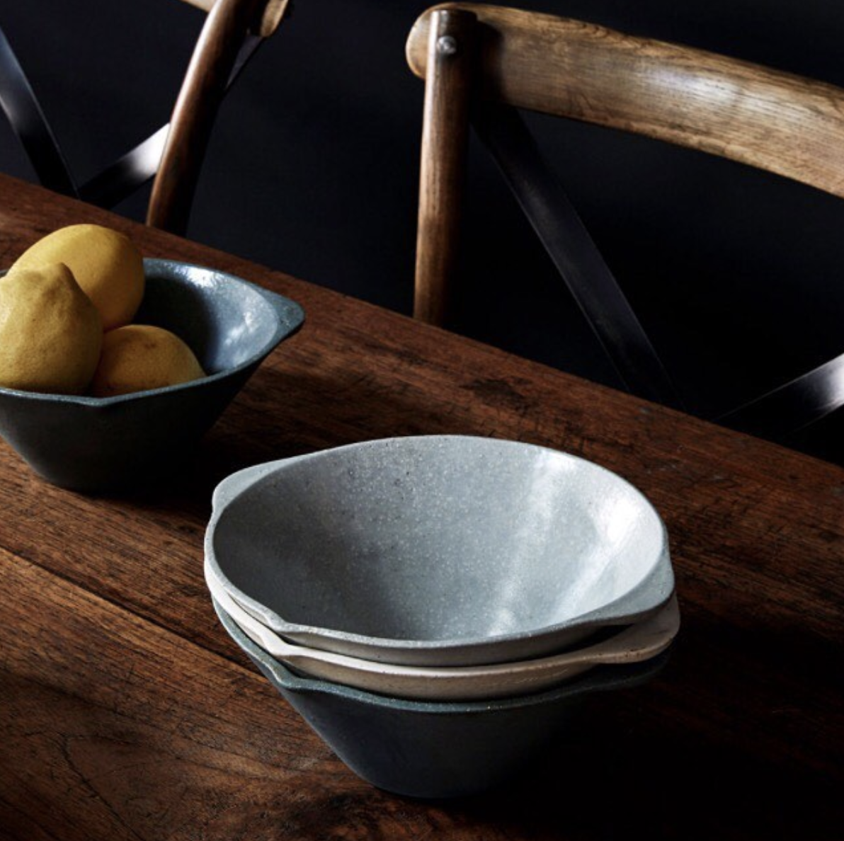 Small cassoles commissioned by Annie Smithers, photo by Caitlin Mills for The Design Files at du Fermier