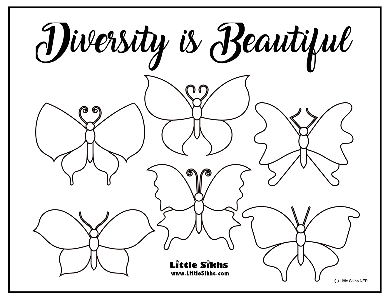 Diversity is Beautiful (Diversity Coloring Page)