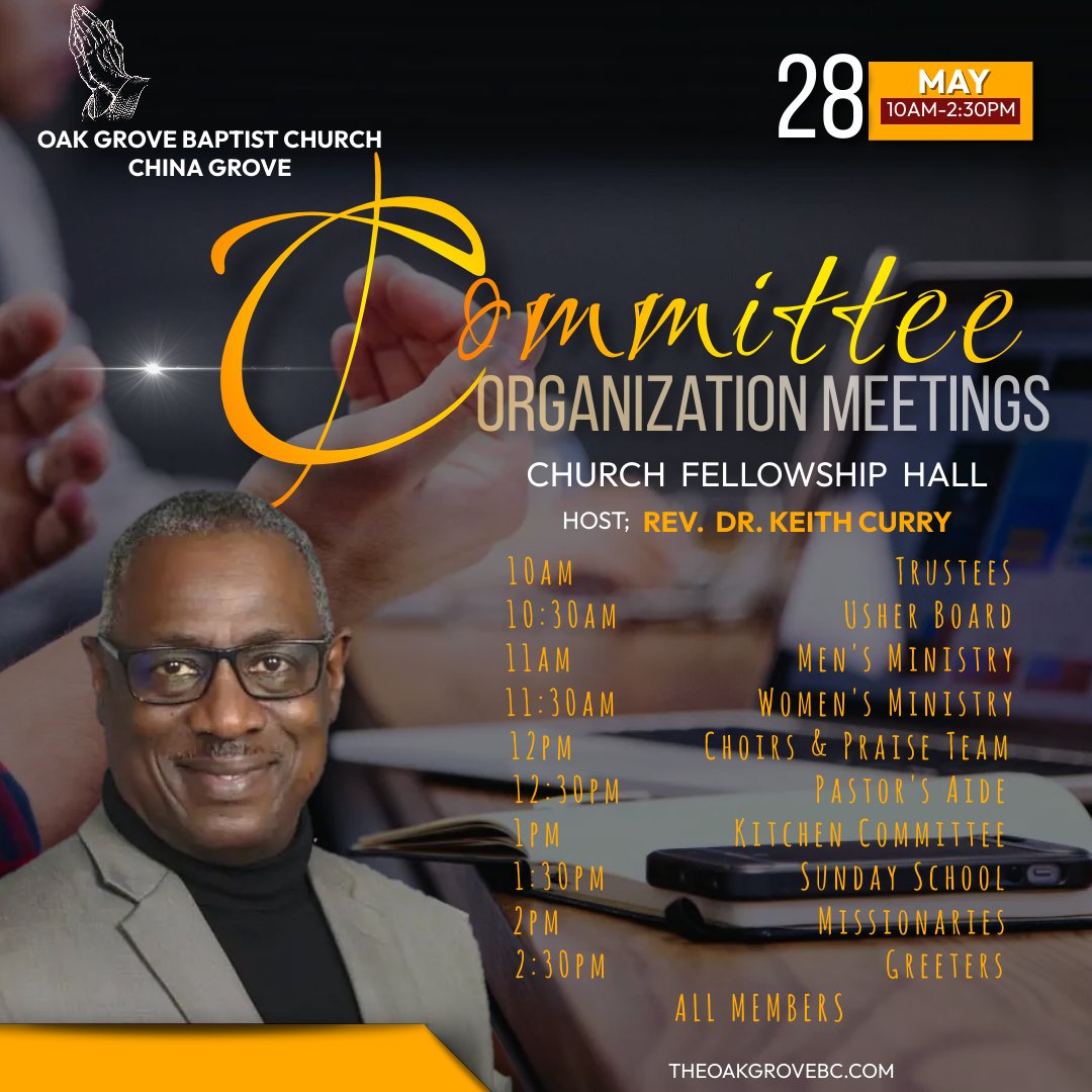 Up Coming Organization Meetings