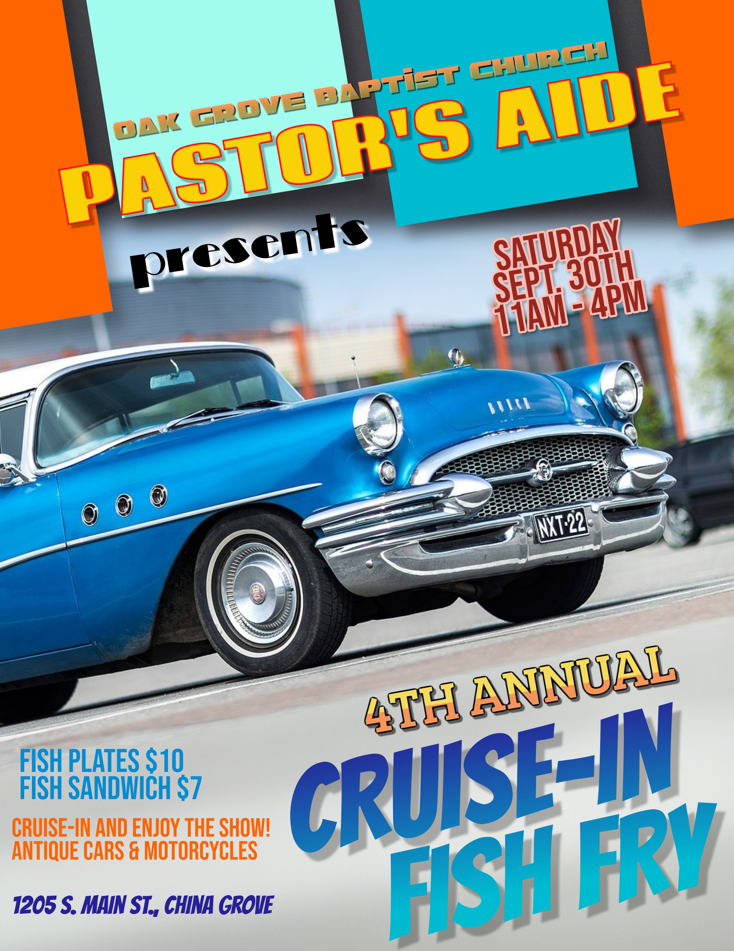Pastor's Aide: 4th Annual Cruise-In Fish Fry