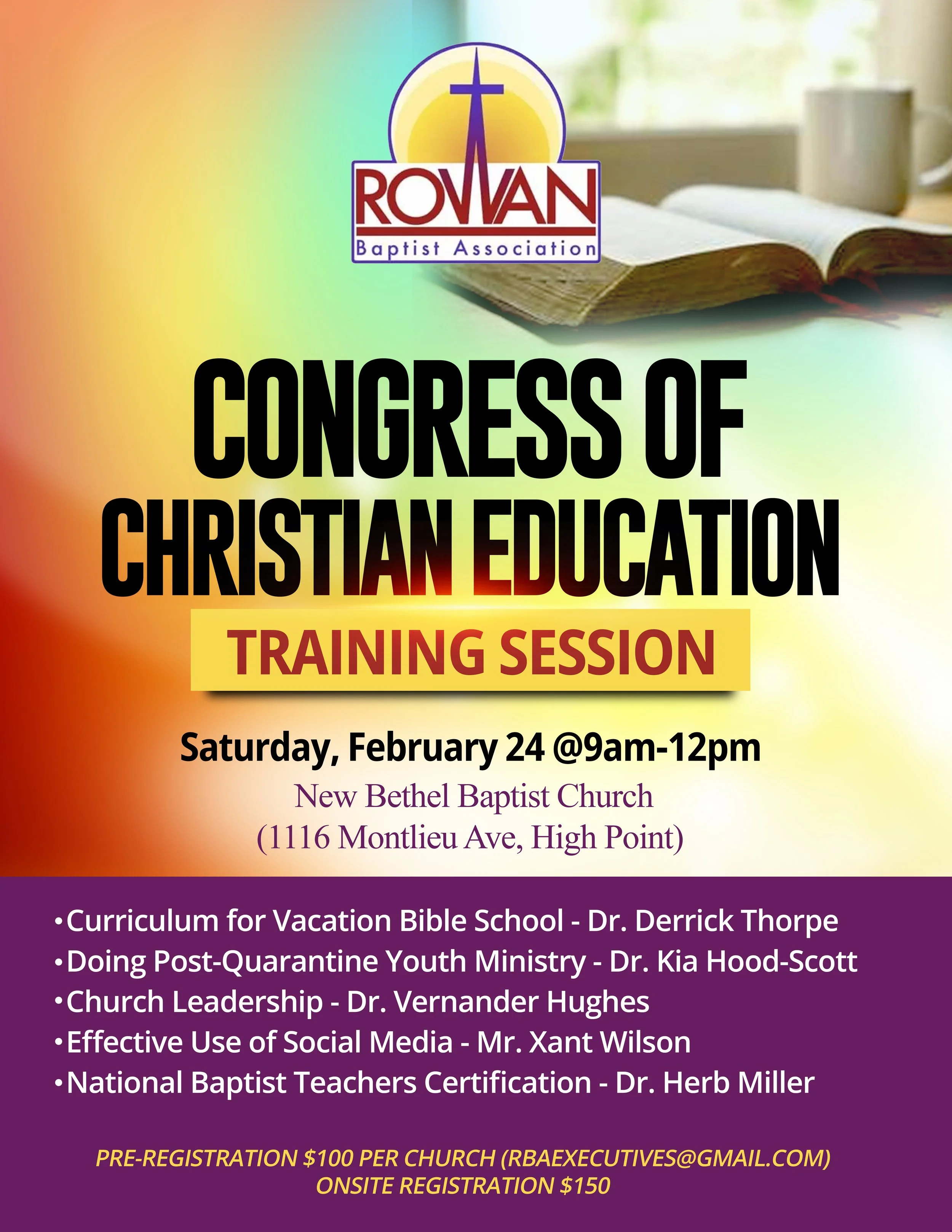 Rowan Baptist Association:  Congress of Christian Education Training Session