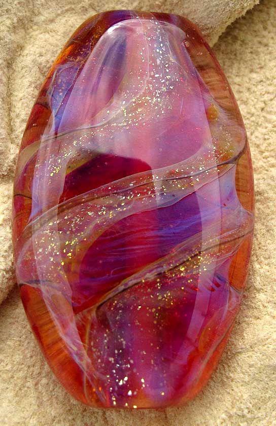 Silver Glass and Dichroic Lampwork Bead