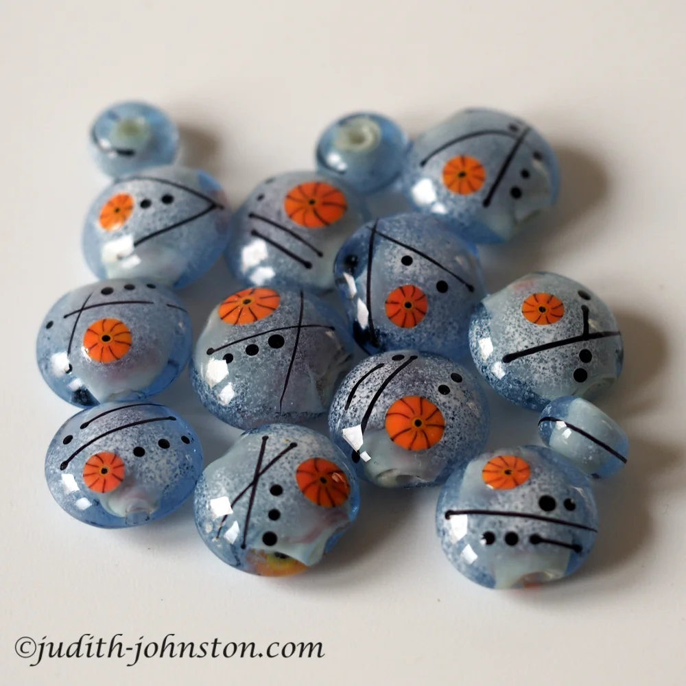 Light Blue Lentil Bead Set