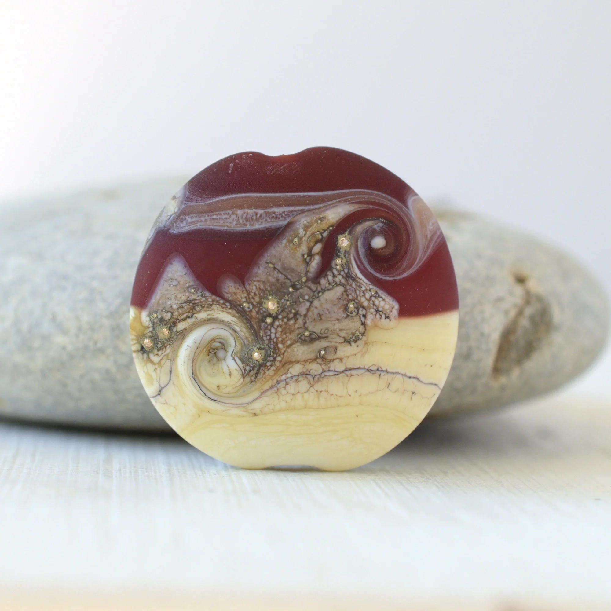 Organic Red Lampwork Bead