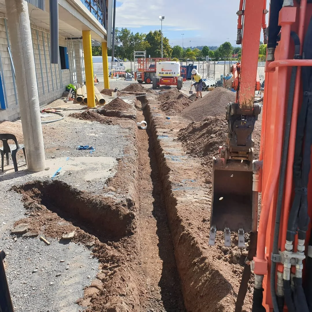 Laying stormwater and watermain for DYFA Plumbing at the University stadium for the girls netball Lightning team @dyfa.group @jessemartin1986