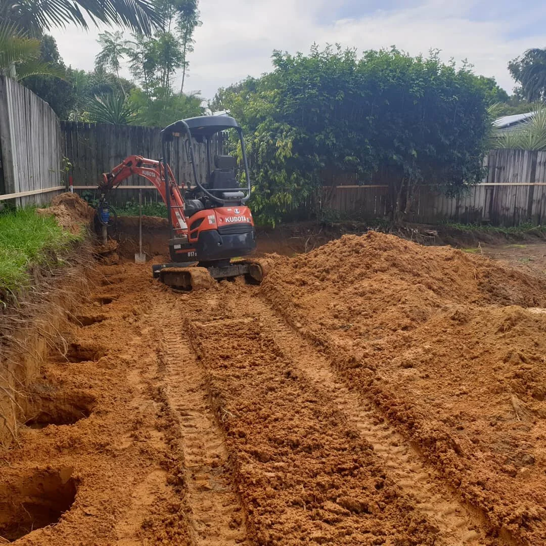 Site cut and auger holes for retaining wall for @basalt.constructions