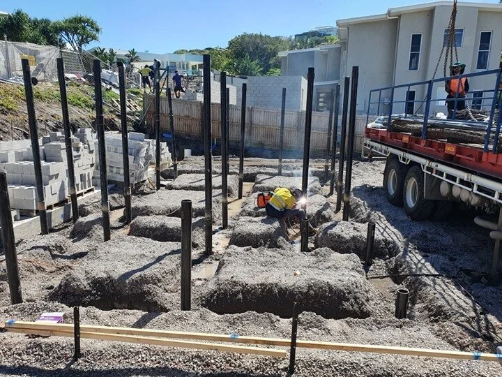 Screw pier footings being put in place for a new home at Sunshine Beach, to safely build on unsuitable ground.

#SunshineCoastScrewPiers #SunshineCoastExcavations #SunshineCoastBuilders