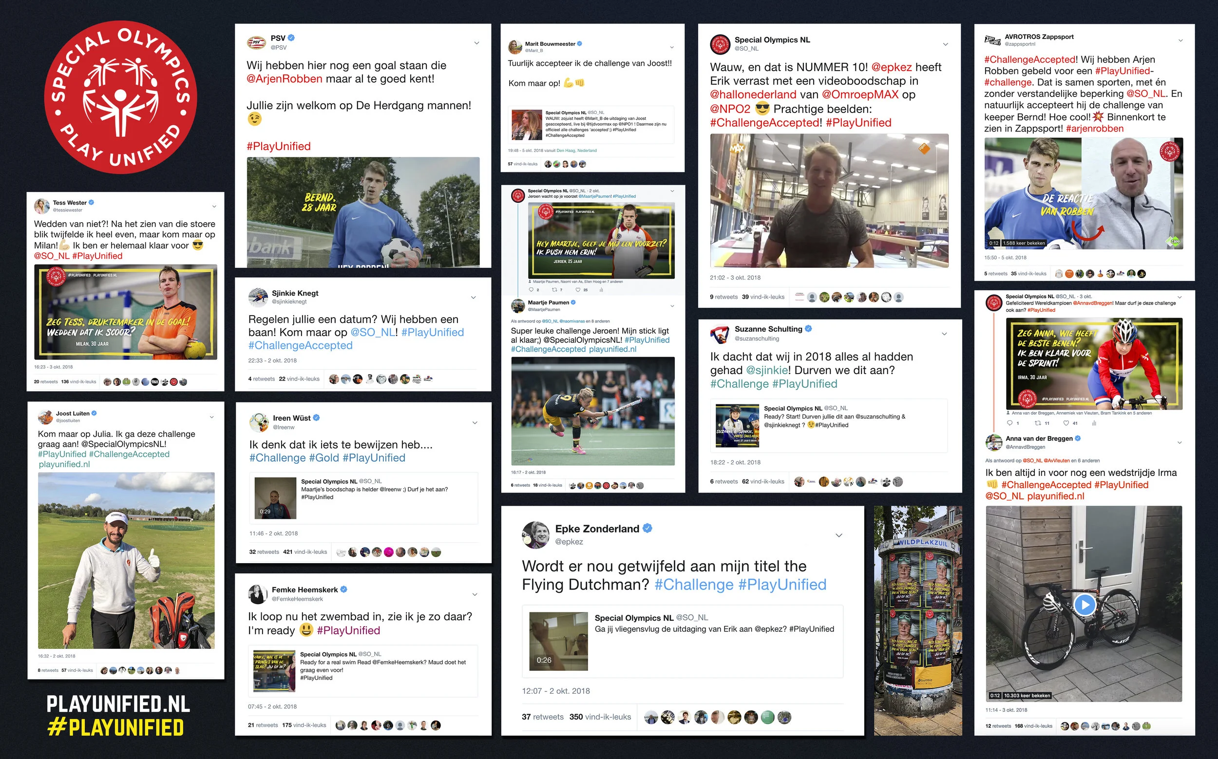 Alle uitdagingen werden via social media geaccepteerd
