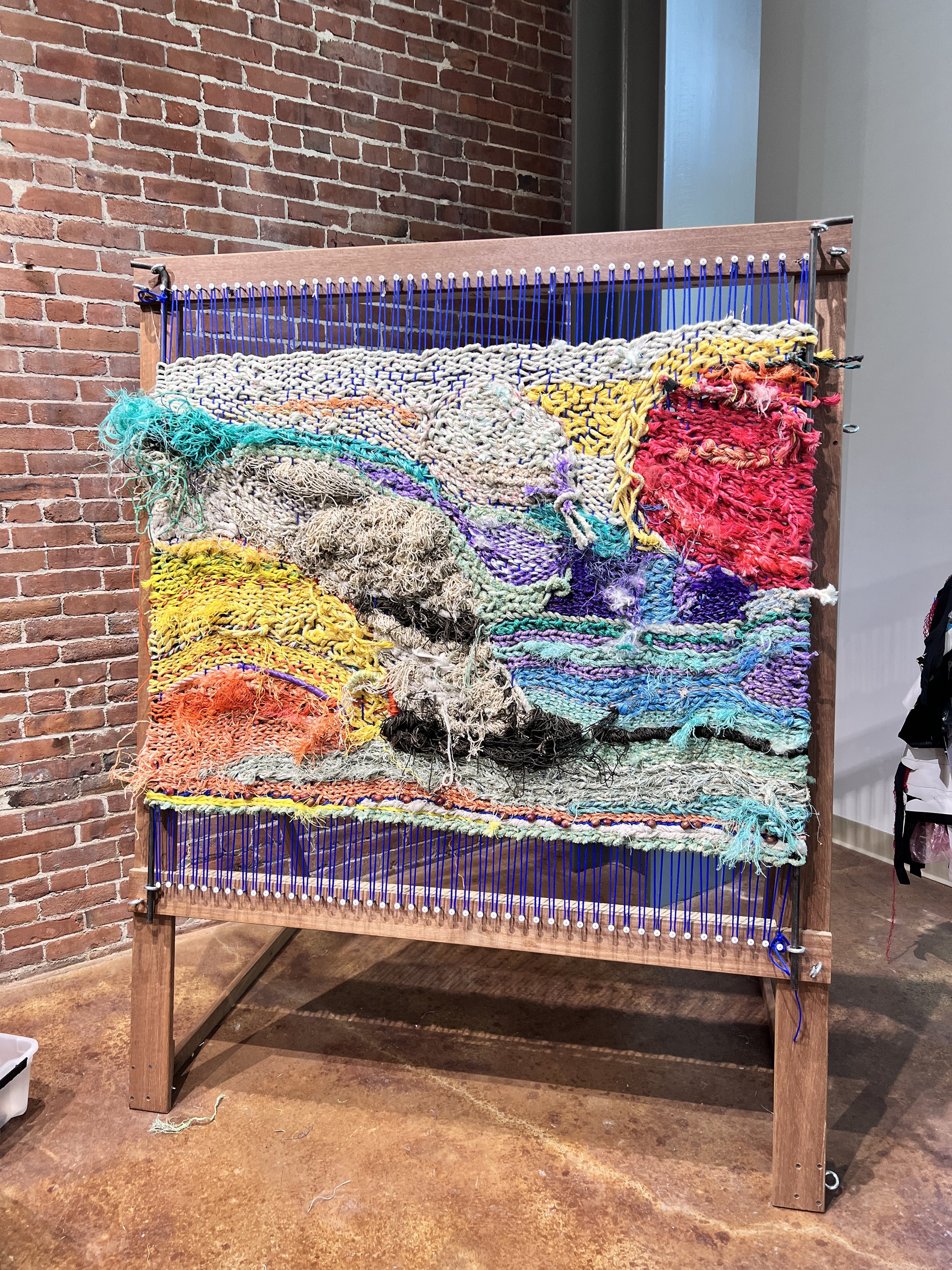 "Force of Nature" collected marine debris, 42x72x5", commission