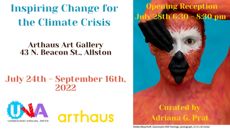 YOU’RE INVITED TO THE RECEPTION for I3c (Inspiring Change for Climate Crisis) at UnBound Visual Arts Arthaus