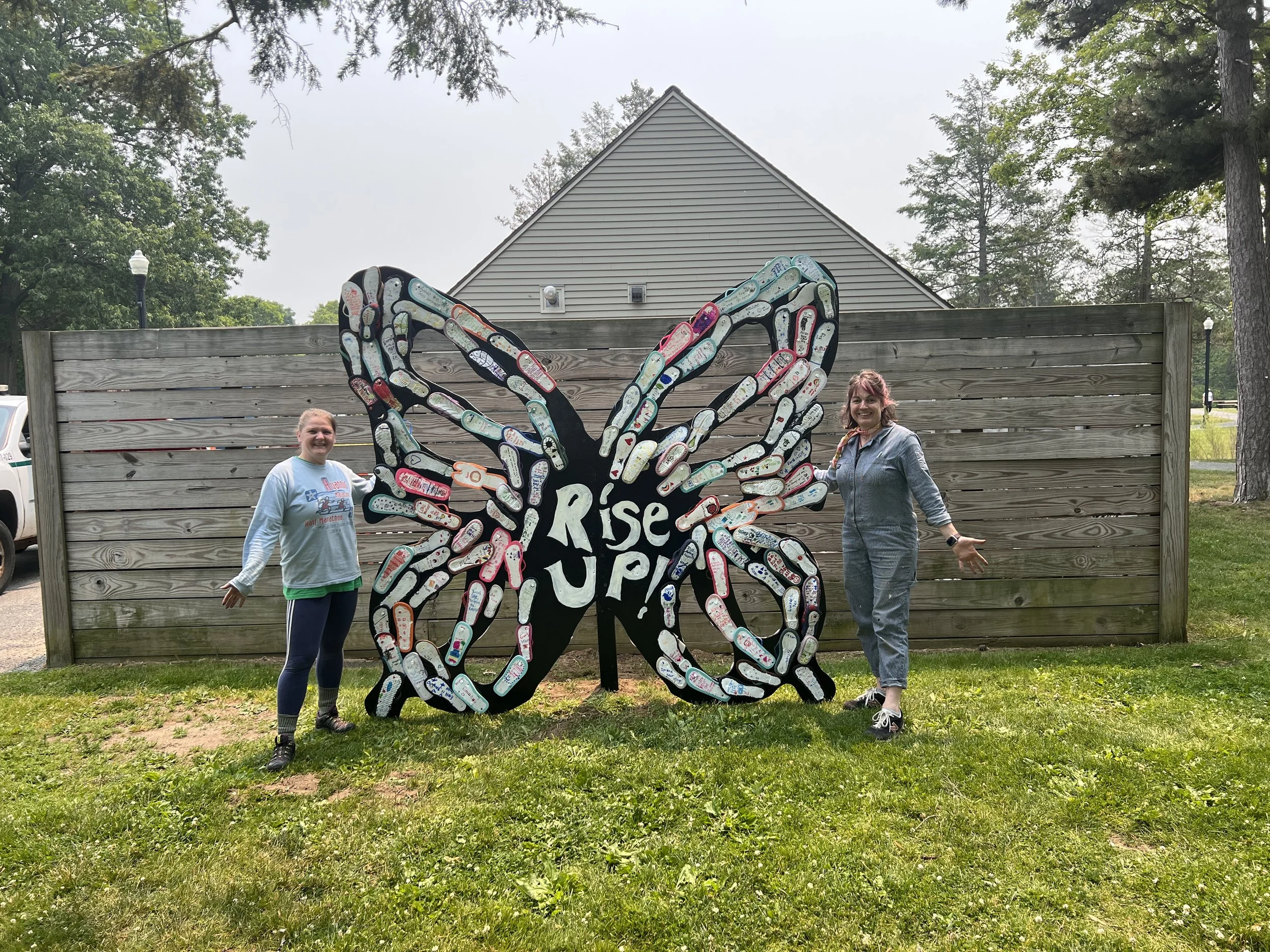 "Rise Up" A Community created artwork with Worcester Charter School children k-8  2023 (Copy)