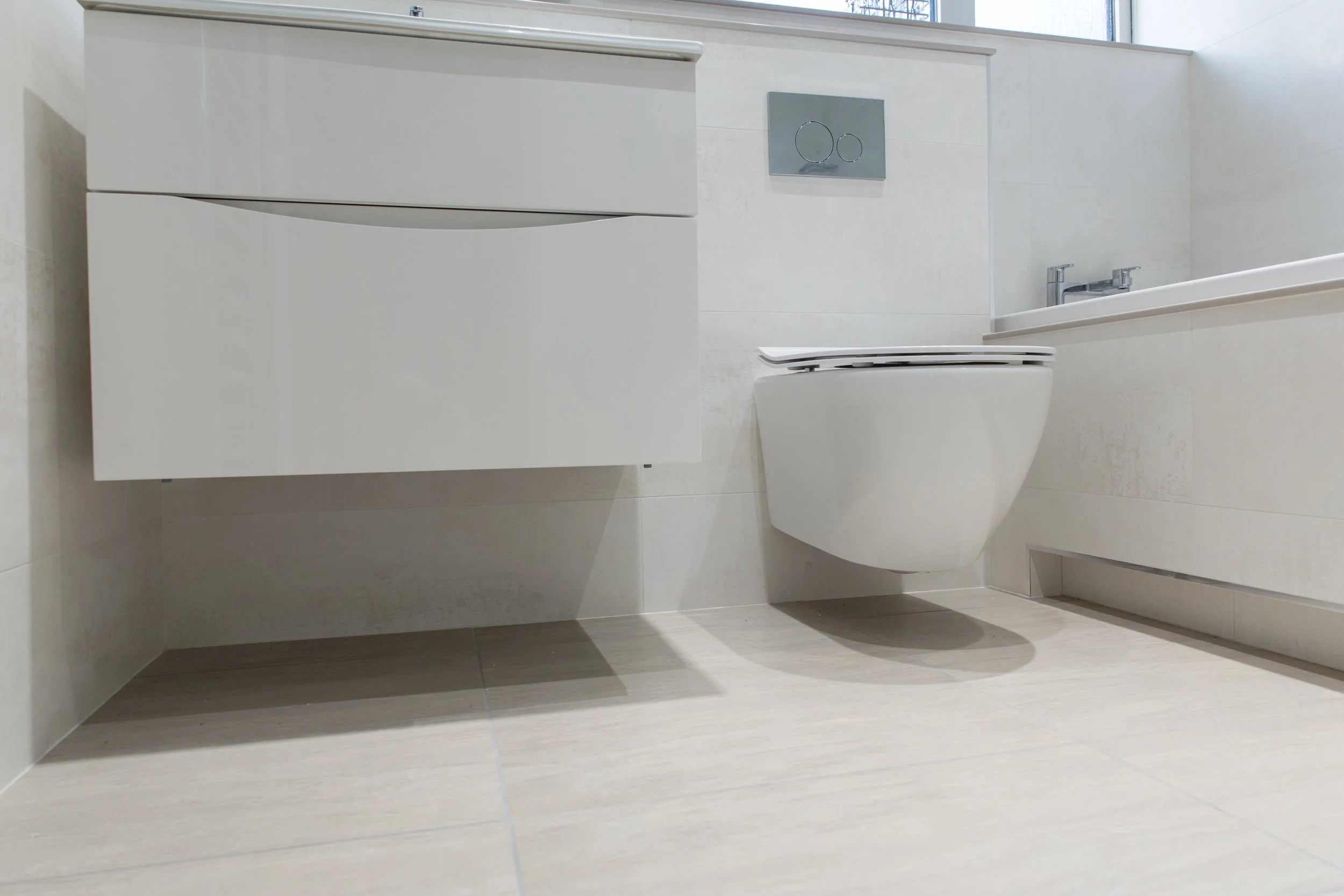 Clean white bathroom