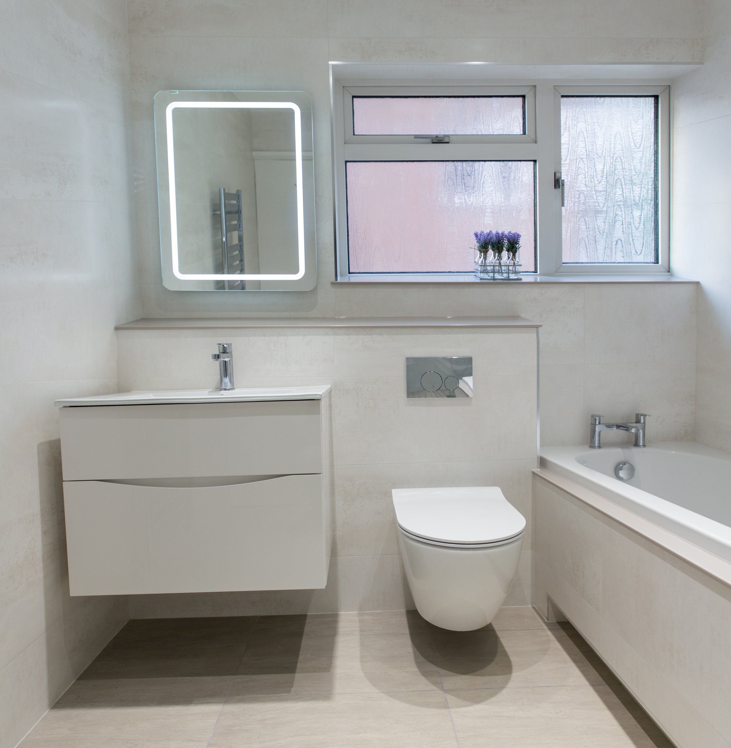 Clean white bathroom