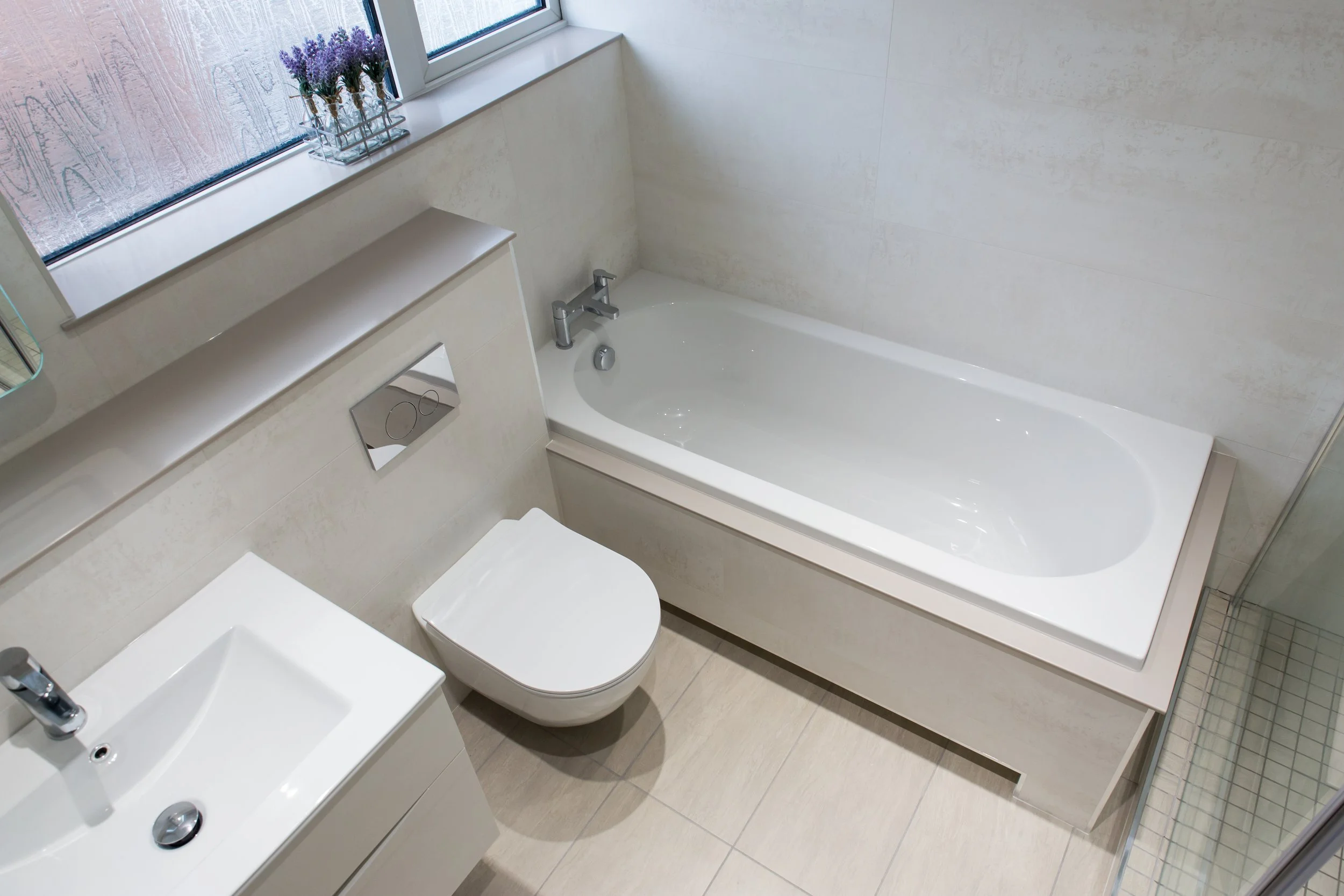 Clean white bathroom