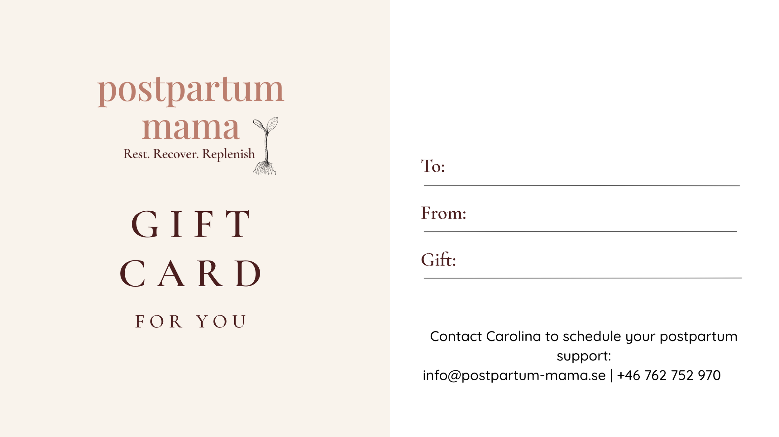 Postpartum Mama Gift Card
