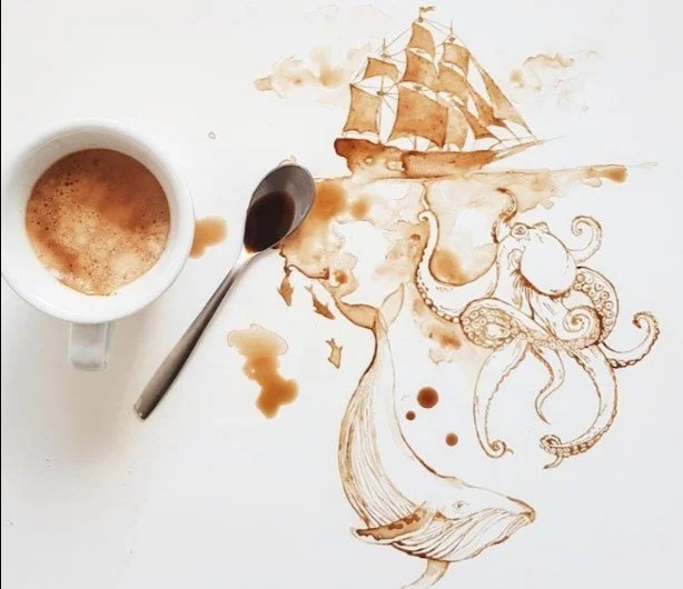 Peindre avec le café et l'aquarelle - Studio Creazen