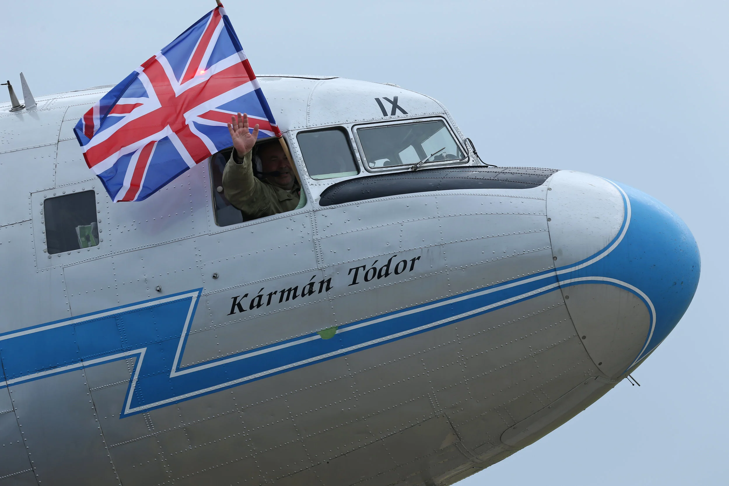 A happy Hungarian Li 2 pilot at Duxford 4th June 2019. Photo: Peter Hampson