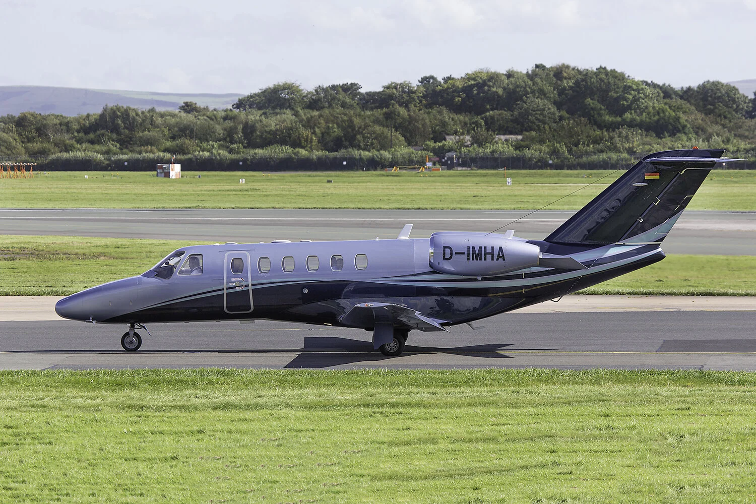 Citation 525 CJ2 D-IMHA is seen taxiing past the Runway Visitor Park on 11th September. Photo:Paul Bailey.
