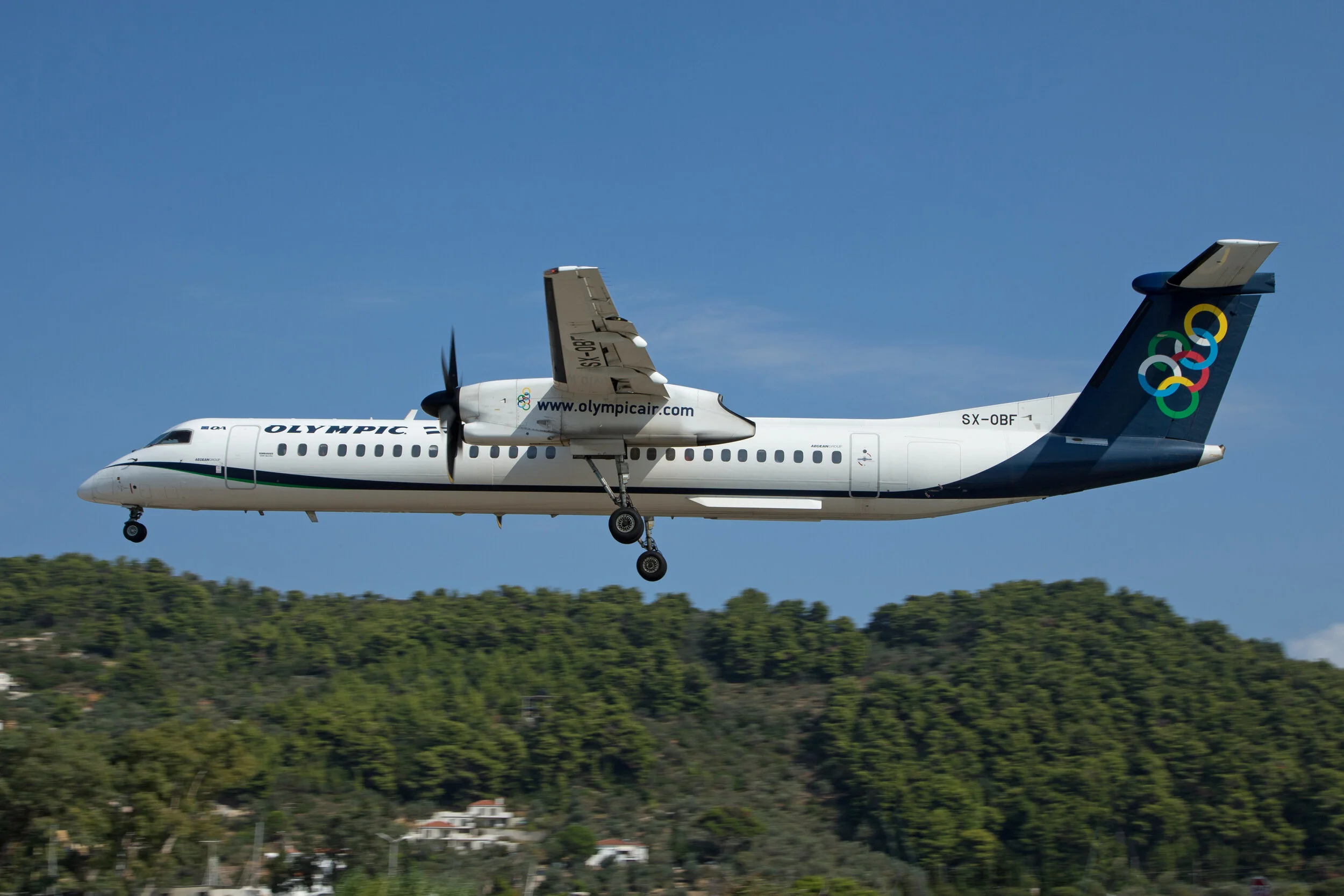 During the Summer months Olympic operate a late afternoon Dash 8 service from Athens.Peter H