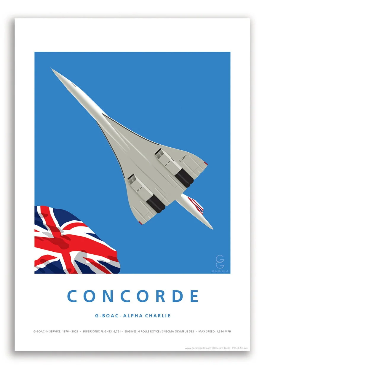 Concorde GBOAC Union Jack A4 Poster — The Aviation Society