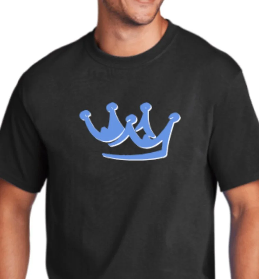 Black Dri fit Tee BLUE CROWN number can be added to back